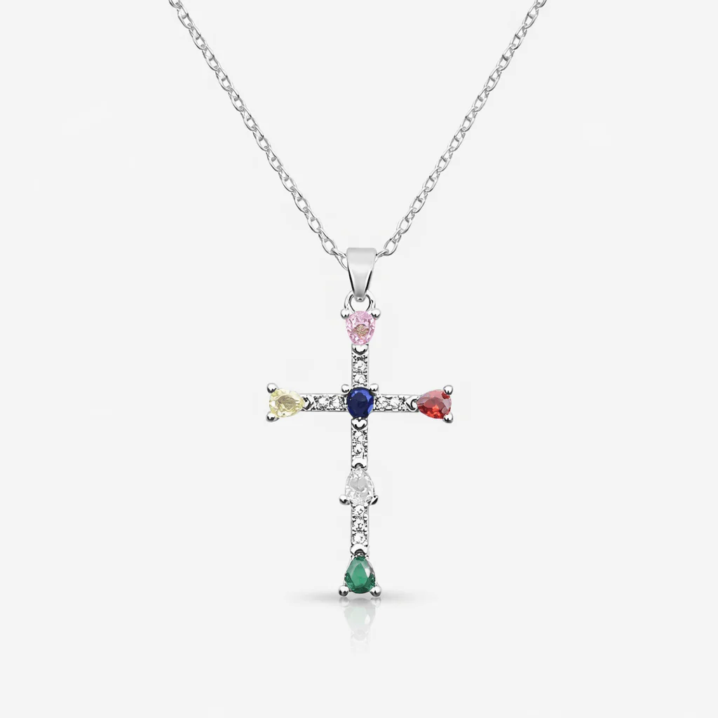 Rainbow Blessings Cross Necklace - Image 5