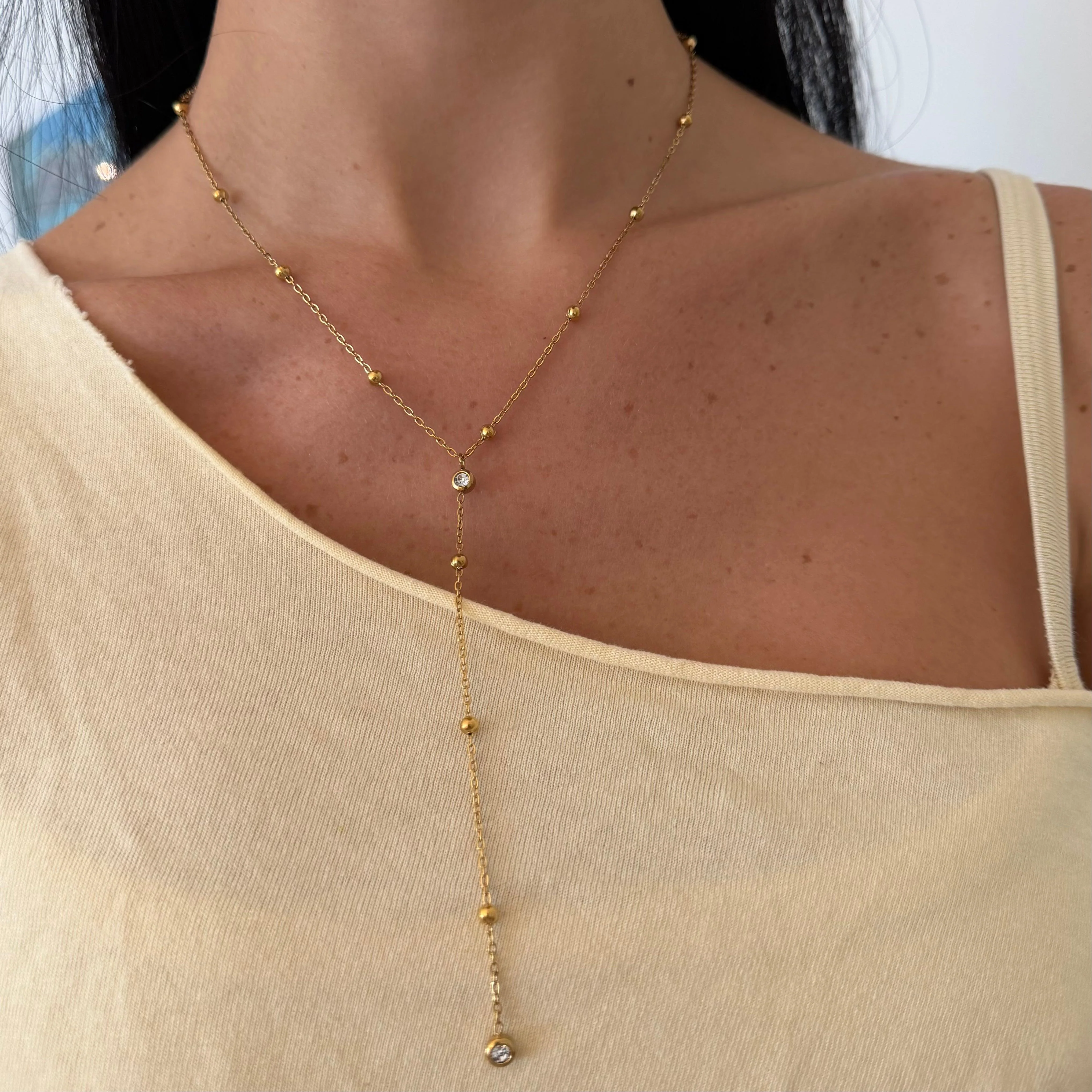 Raindrop Lariat Necklace