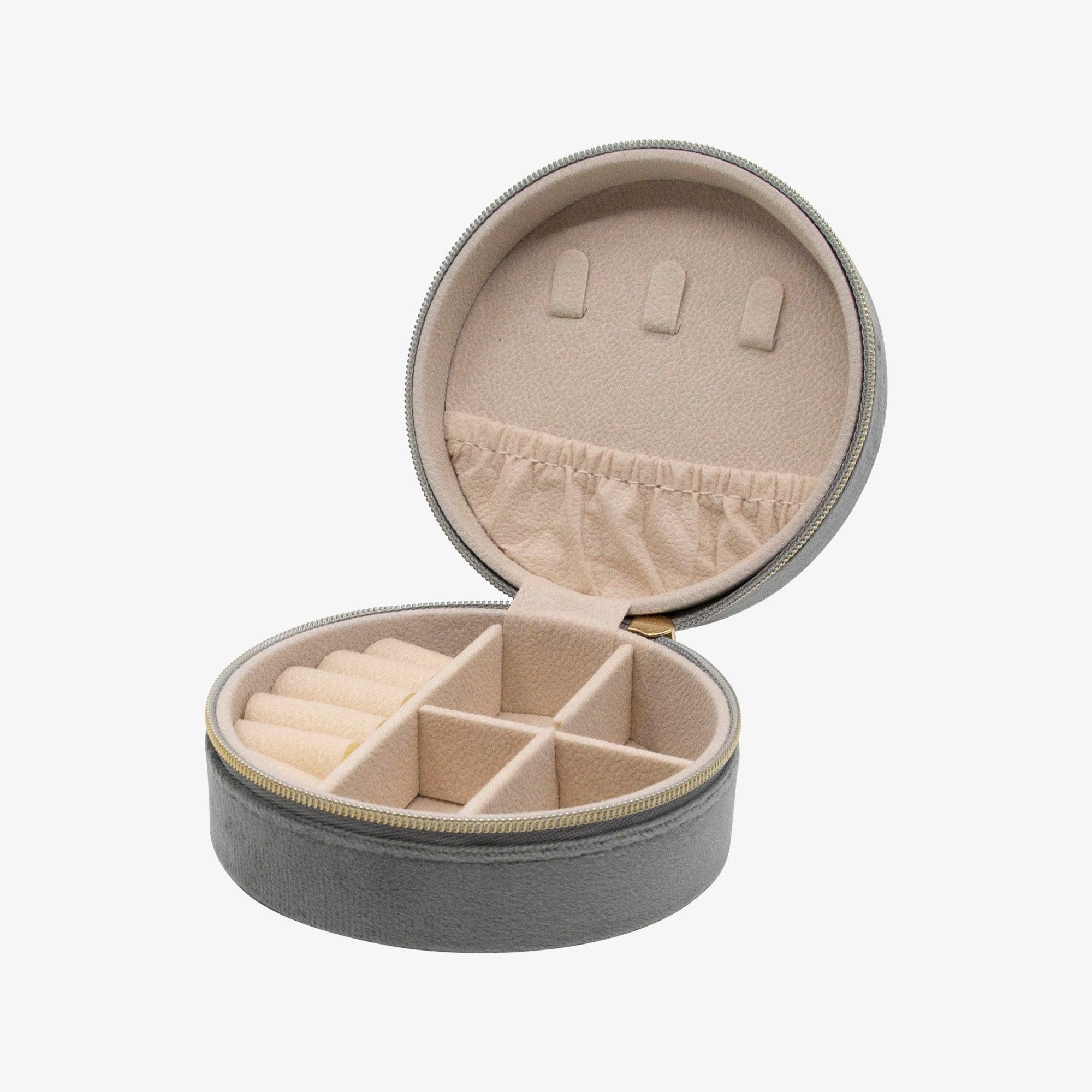 Round Velvet Travel Jewelry Case - Image 3