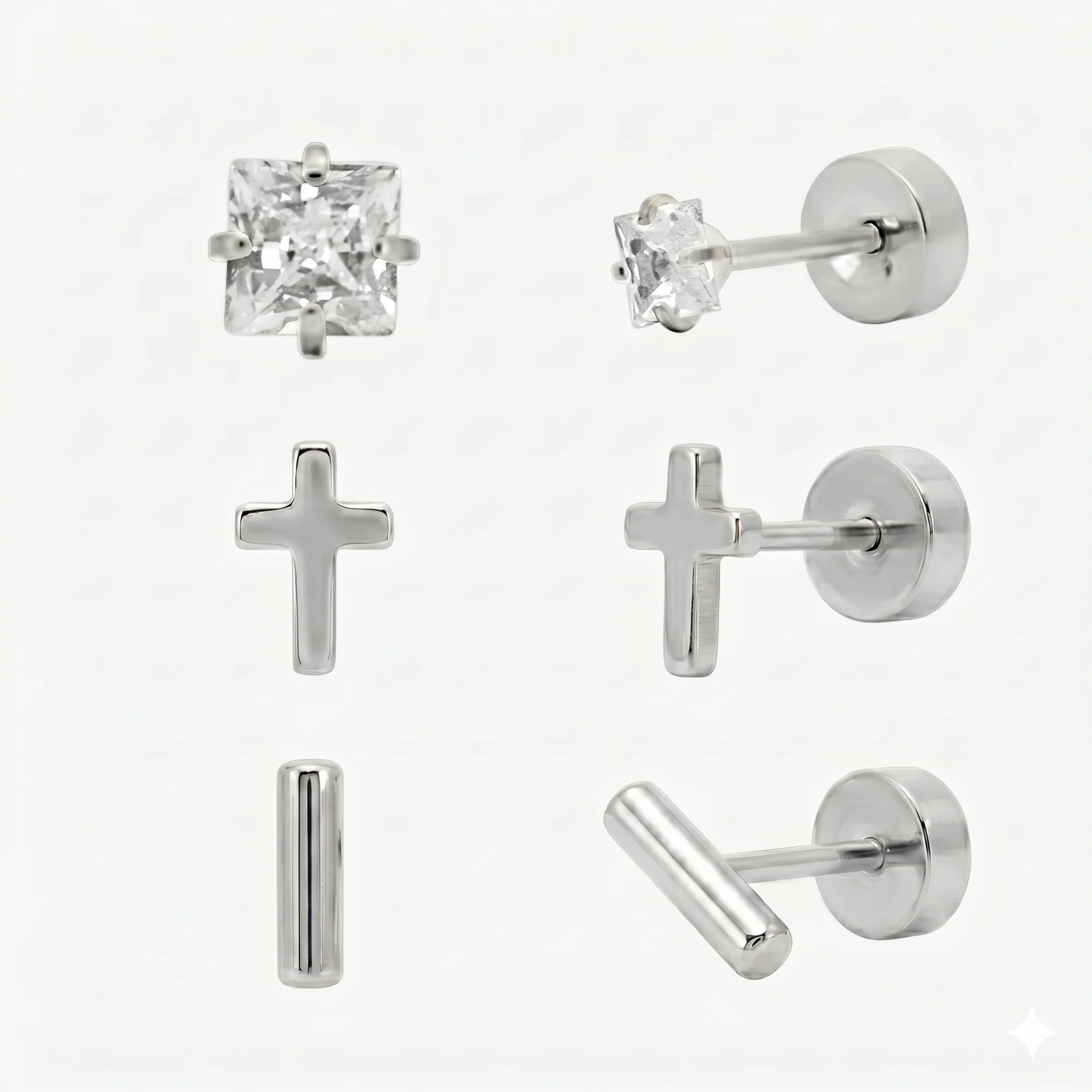 Simply Yours Flat Back Earrings 3 Piece Set - Image 2