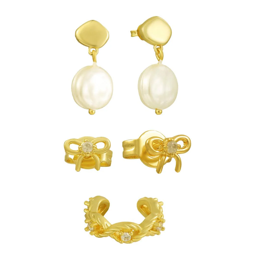 Low-Key Luxe Bundle: 3 Piece Earring and Cuff Bundle - Image 2