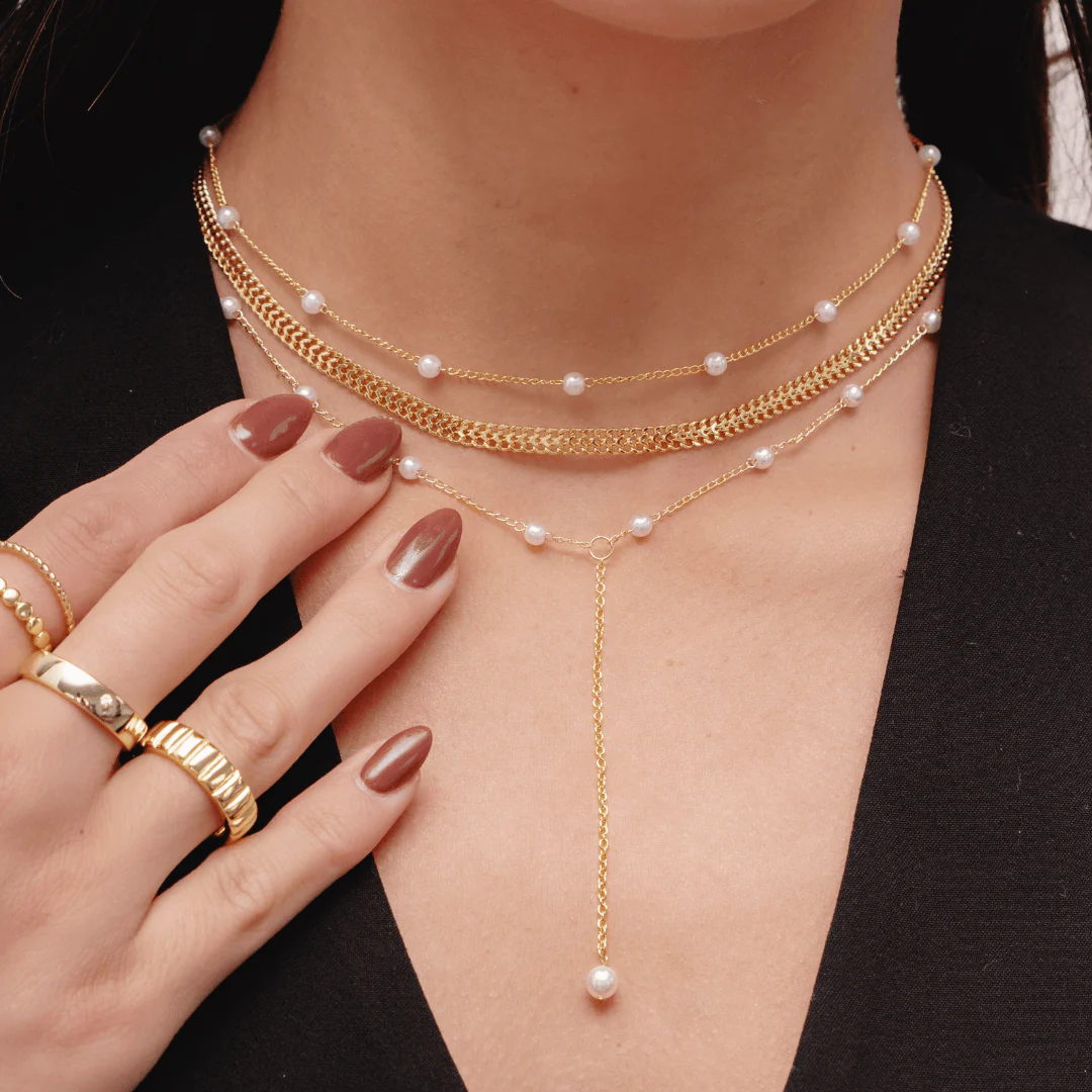 Sweet Pearl Lariat Necklace - Image 3