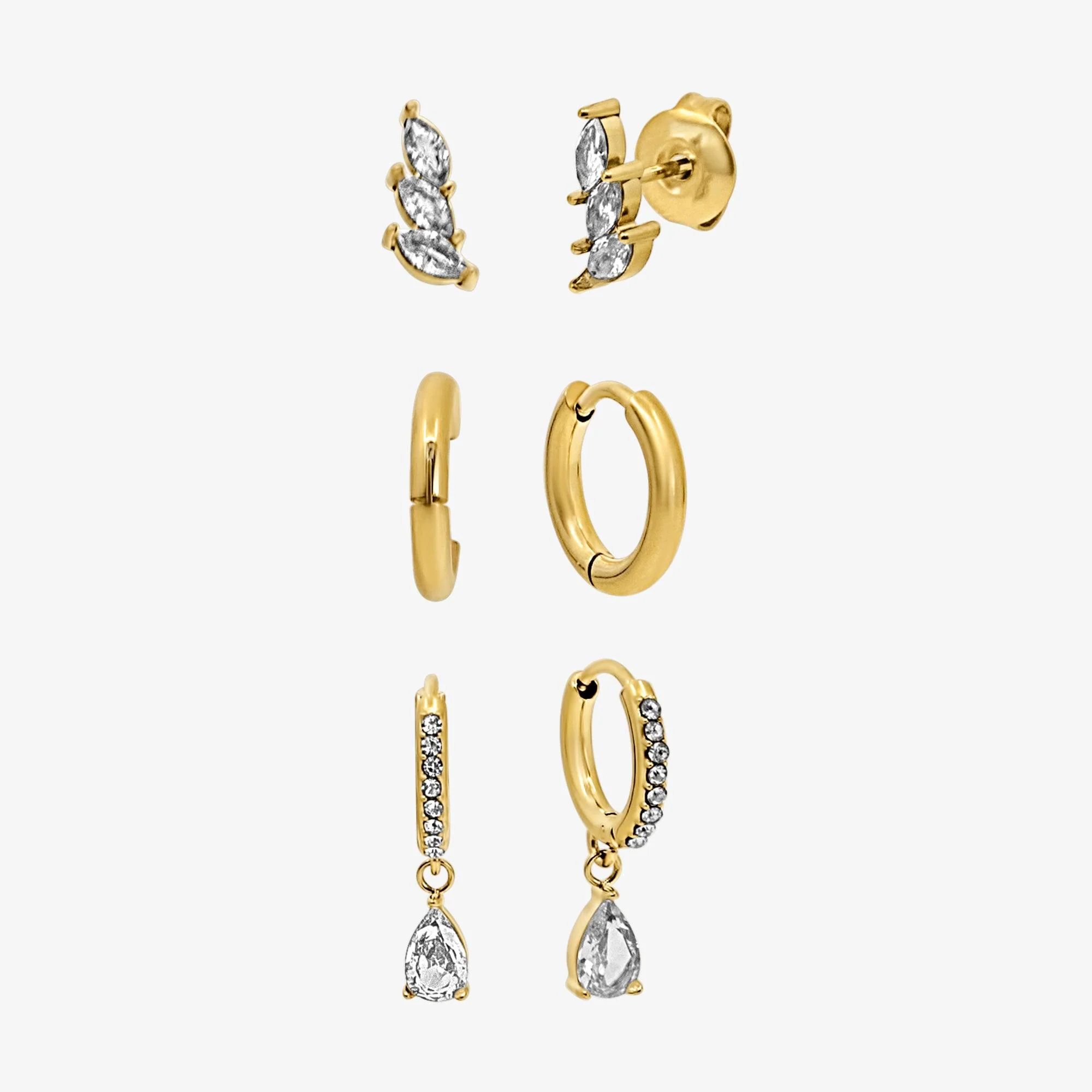 Sweet Sparkle Earrings 3-Pieces Set - Image 2