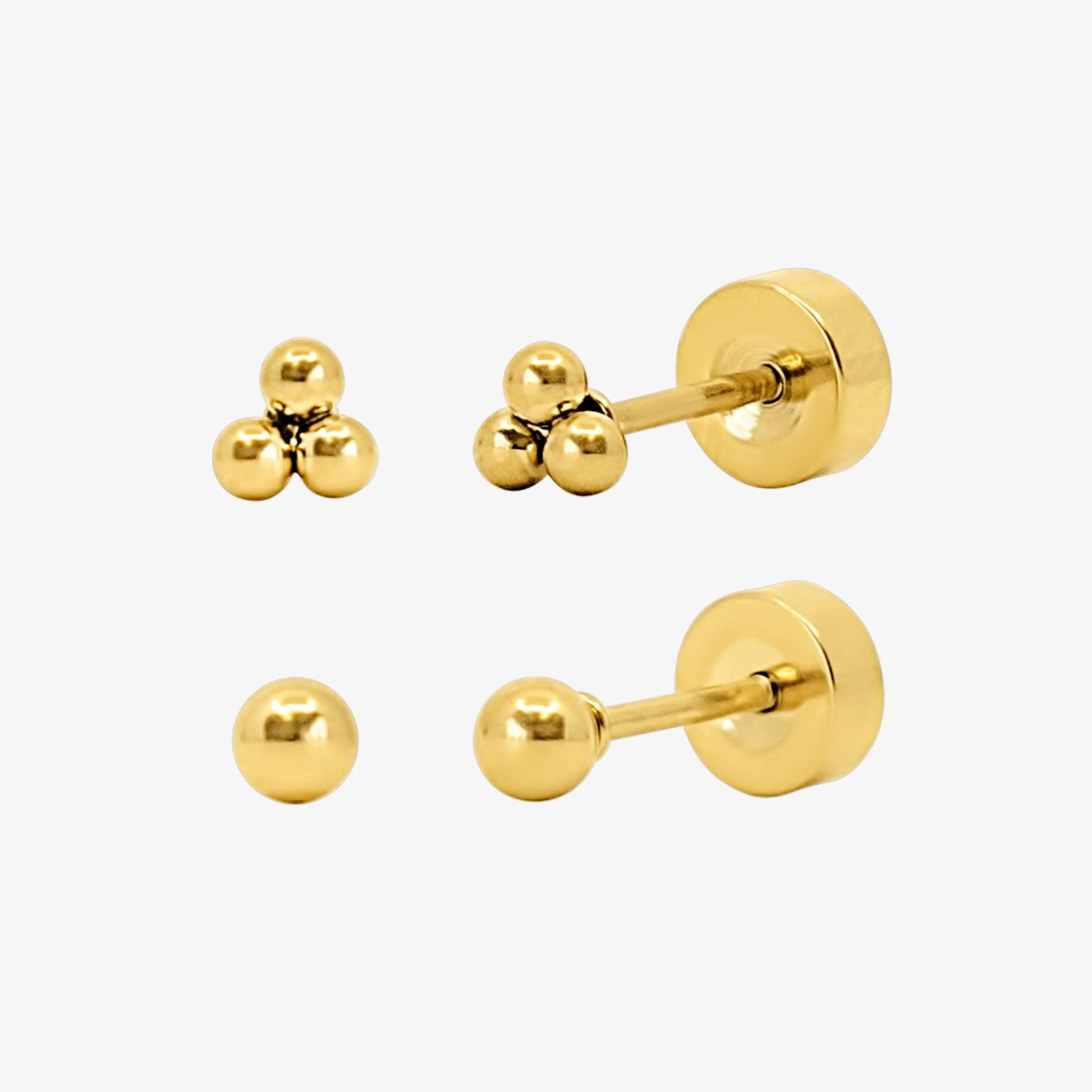 Tiny Crush Flat Back Earrings 2 Piece Set - Image 2