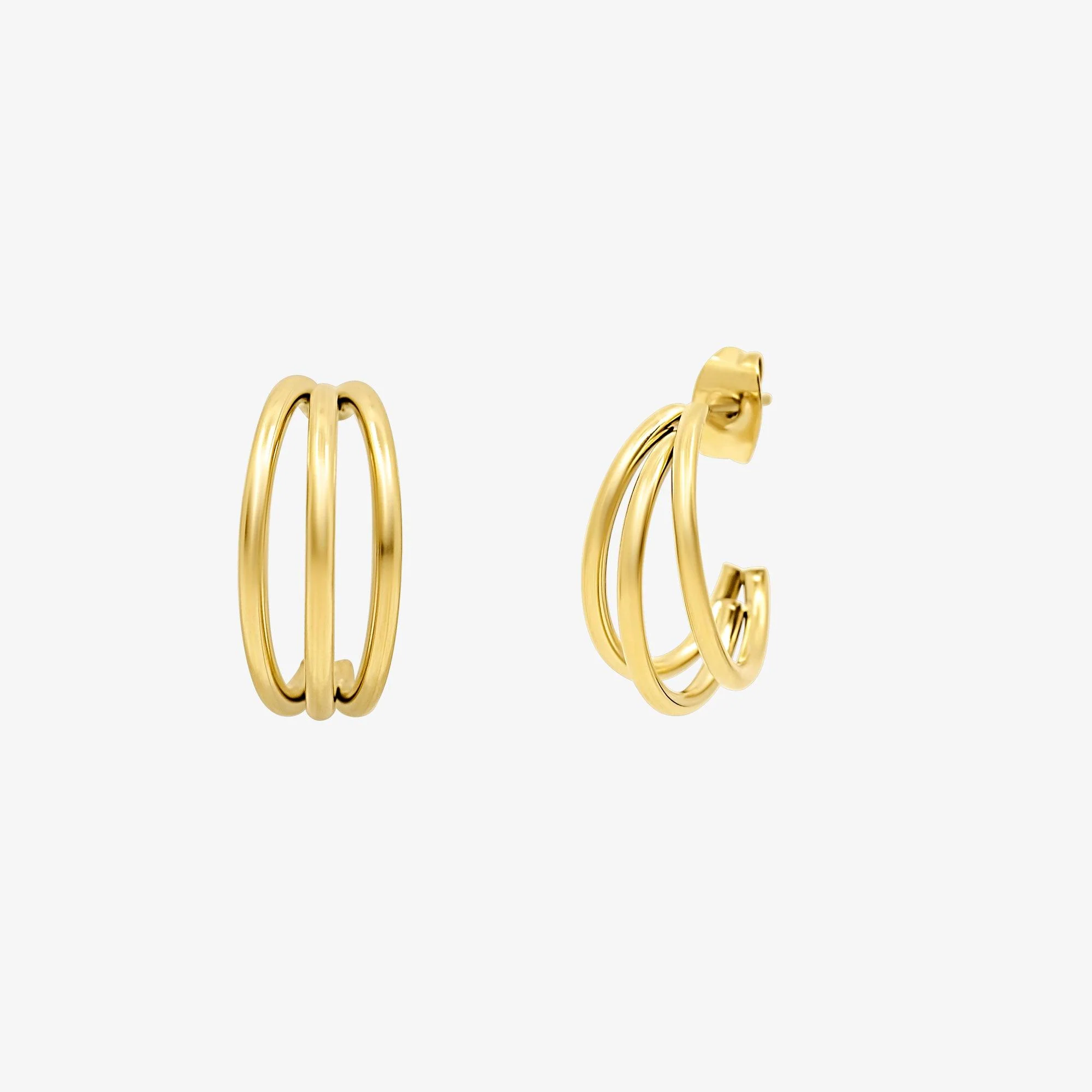 Triple Charm Hoop Earrings - Image 2