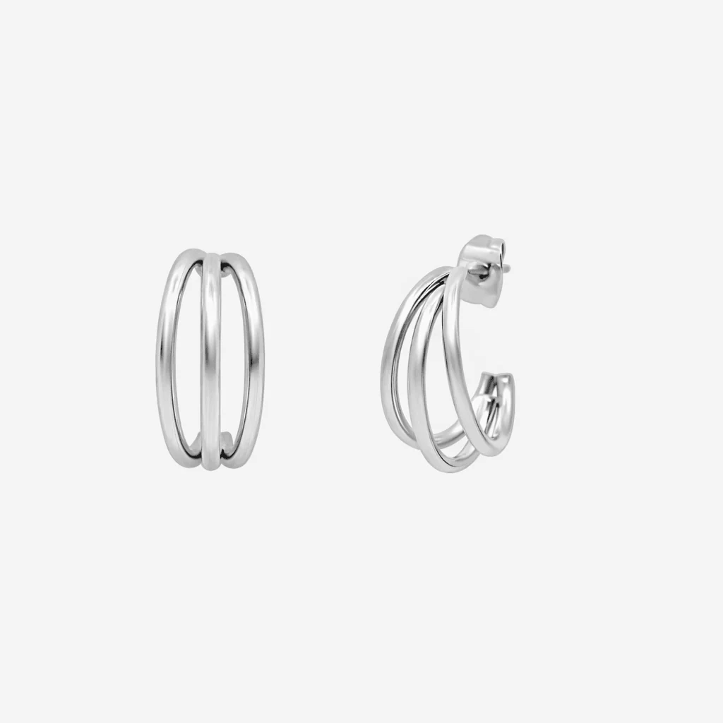 Triple Charm Hoop Earrings - Image 3
