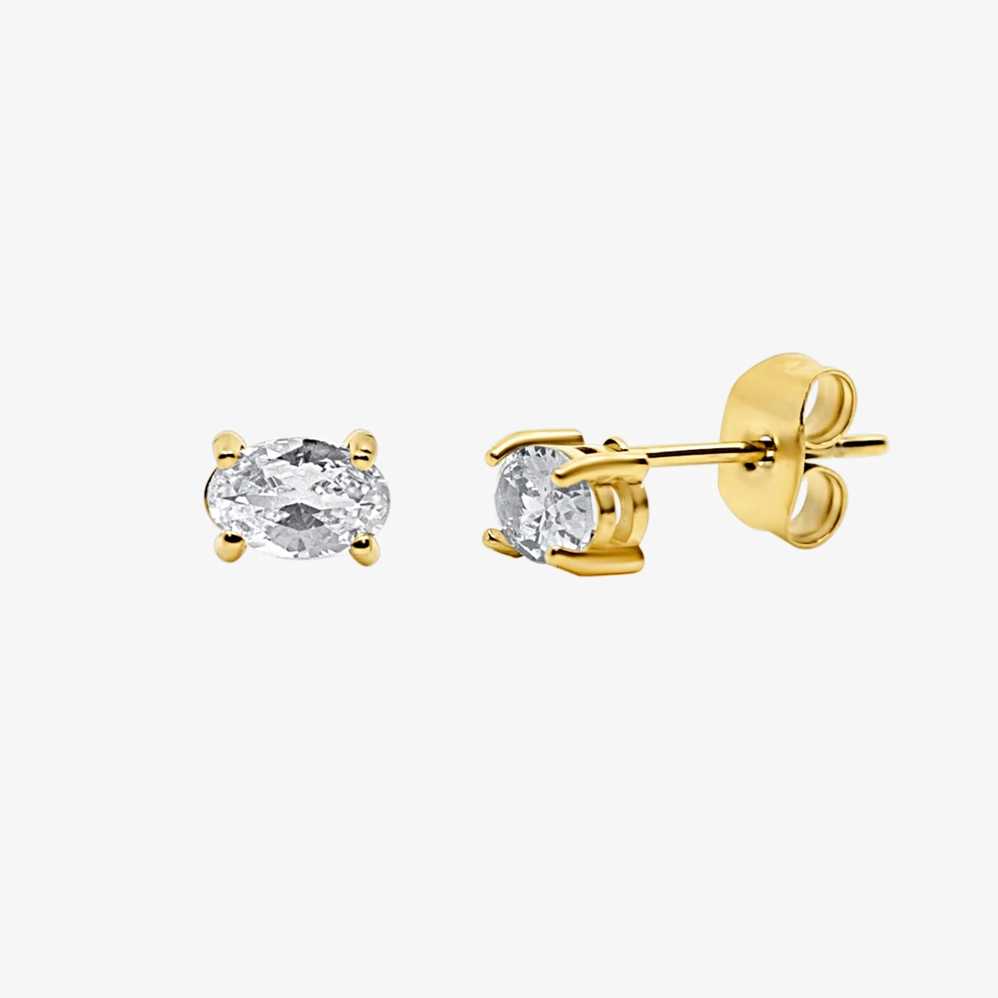 Twinkling Star Oval Stud Earrings - Image 2